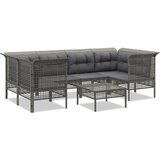 The Living Store Vrtna sedežna garnitura 7-delna z blazinami siv poli ratan - Vrtna Sedežna Garnitura, (21461646) | Shoptok.si