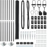 vidaXL Ograja v obliki heksagona Siva 1,5x10 m Jeklo, Ograjne stebre s trnom 7 kos Ø32 mm 170 cm Galvanizirano jeklo | Shoptok.si