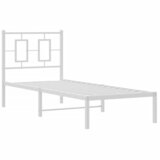  The Living Store Kovinski posteljni okvir z vzglavjem bel 80x200 cm - Posteljni Okvir, (21497726) | Shoptok.si