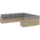 Maison Chic Seti vrtnega pohištva - Vrtna garnitura - Vrtni pohištvo set 11-delna z blazinami bež poli ratan, (21820146) | Shoptok.si