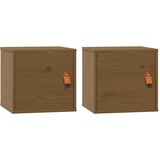 Maison Chic Stenska omarica - Zidna omarica 2 kosa medeno rjava 31,5x30x30cm trdna borovina iu78, (22063374) | Shoptok.si