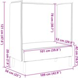 vidaXL naslonjač Bordo 109x56x121 cm Tkanina | Shoptok.si