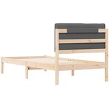  Krevetni okvir s tapiciranim uzglavljem Tamno siva 90 x 190 cm | shoptok.hr