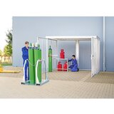 eurokraft pro Mrežasti vsebnik za plinske jeklenke, brez strehe, z enokrilnimi vrati, ŠxG 2100 x 1085 mm | Shoptok.si