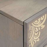 vidaXL Noćni ormar 2 pcs Siva 40 x 33 x 46 cm masivno drvo manga | shoptok.hr