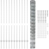  Vanjska divlja ograda s stupovima 25 x 1,4 m Pocinčani čelik | shoptok.hr