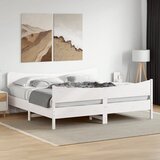 Maison Chic Posteljni okvir - Dvoposteljna postelja - Zakonska postelja brez vzmetnice bel 200x200 cm trdna borovina-J3697, (21760006) | Shoptok.si