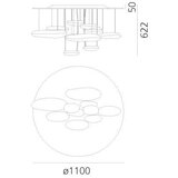 ARTEMIDE 1366110A - led prigušiva prislonjen plafonski luster mercury LED/58W/230V 3000K | Eponuda.com