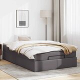  Otomanski okvir kreveta s madraca sivi 120x190cm umjetne kože | Eponuda.com