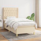 vidaXL Krevet s oprugama i madracem krem 90 x 190 cm od tkanine | shoptok.hr
