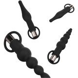 EasyToys akumulatorski analni vibrator - 4-delni komplet (črna) Cene