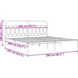  Metalni okvir za krevet s uzglavljem crni 200x200 cm | shoptok.hr
