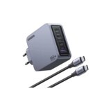 Ugreen Nexode Pro 160W GaN Charger with USB-C Cable Univerzalno Crno, Sivo AC Brzo punjenje U zatvorenom Cijene