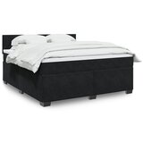 vidaXL Box spring postelja z vzmetnico črna 180x200 cm žamet | Shoptok.si