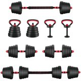 4-u-1 set bučica, brojčana i kettlebell 30 kg Crna i crvena | shoptok.hr