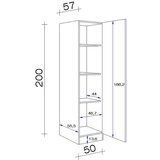 Lesnina-XXXL omara za posodo milano, antracit, hrast, š. 50 cm | Shoptok.si