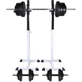  Stalak za čučnjeve sa setom dvoručnih/jednoručnih utega 60,5 kg | shoptok.hr