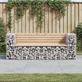 The Living Store Vrtna gabionska klop 184x71x65,5 cm trdna borovina - Vrtna Klop, (21437872) Cene