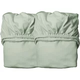 Leander® otroška rjuha za posteljo junior 70x140 sage green (2 kosa)