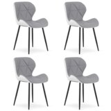 Mango stolica - sivo-bijela eko koža / crne noge x 4 | shoptok.hr