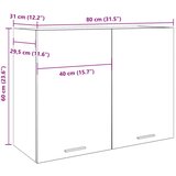 Viseći ormarić "Lyon" Artisan hrast 80x31x60 cm Inženjersko drvo | shoptok.hr