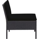 Poli 5-dijelni set vrtnih sofa od poliratana s jastucima crni | shoptok.hr