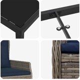  Vrtni set za objed s jastukom 7 pcs Siva Poli ratan | shoptok.hr