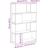 vidaXL Polica za knjige Staro drvo Konstruirano drvo 80 x 24 x 124 cm | shoptok.hr
