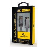  Gembird DisplayPort na HDMI interface kabl,4K at 60 Hz, Premium Series 1.8m ( CC-DP-HDMI-4K-6 ) | ePonuda.com