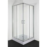 Sanotechnik Kutna tuš kabina Roma (D x Š x V: 80 x 80 x 190 cm, Debljina: 5 mm, Srebrne boje) | shoptok.hr