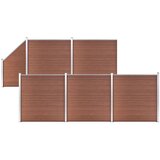 vidaXL set WPC ograda 5 kvadratnih + 1 kosa 965 x 186 cm smeđi Cijene