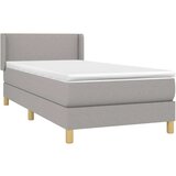  Box spring postelja z vzmetnico svetlo siva 80x200 cm blago, (20790228) | Shoptok.si