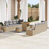 vidaXL 11-dijelni set sofra za vrt s jastučićima Bež Poli ratan akacija | shoptok.hr