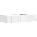 Stolna Stenska stranska miza Bela visok sijaj 87,5 x 34,5 x 17 cm, (5000232548) | Shoptok.si