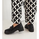 Gemre Black eco-leather heeled loafers with metal decoration Lyyli | shoptok.hr