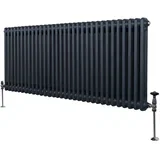 Tradicionalni radiator z 2 stolpcema - 600 x 1462 mm - antracitno siva, (21569900)