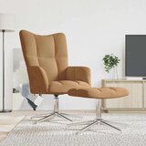  Stol za sproščanje s stolčkom rjav žamet, (20957084) | Shoptok.si