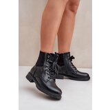 EVENTO PE1 Insulated ankle boots flat heel eco leather black Naoise | Eponuda.ba