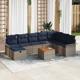  Vrtna sedežna garnitura z blazino 9 pcs Siva poli ratan, (5000154612) | Shoptok.si