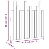  Uzglavlje za krevet Crno 82,5x3x80 cm od masivne borovine | shoptok.hr