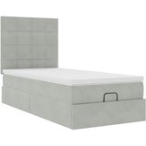  Okvir kreveta s madracima svijetlosivi 90x190cm baršunasti | shoptok.hr