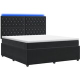  LED okvir za krevet s madracem Crna 140 x 190 cm Baršun | shoptok.hr