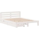 vidaXL Posteljni okvir brez vzmetnice bel 120x200 cm trdna borovina | Shoptok.si