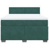 vidaXL Box spring postelja z vzmetnico temno zelena 140x200 cm žamet | Shoptok.si