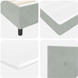  Postelja z vzmetnico in klopjo svetlo siva 200x200 cm žamet | Shoptok.si