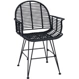  Stolac za blagovanje 2 pcs Ratan i čelik Crna 57 x 55 x 85 cm | Eponuda.ba