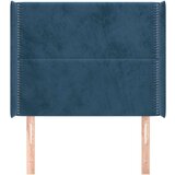  Vzglavje z ušesi temno modro 93x16x118/128 cm žamet | Shoptok.si