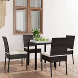 Poli 5-dijelni vrtni blagovaonski set od poliratana crni | shoptok.hr
