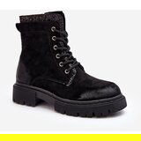 Kesi Embellished Women's Work Boots with Zipper Black Santelia | shoptok.hr