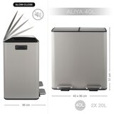 Spirella Smeđe-siva željezna kanta za smeće 2x20 l za odvojeni otpad/s pedalom Aliya – | shoptok.hr